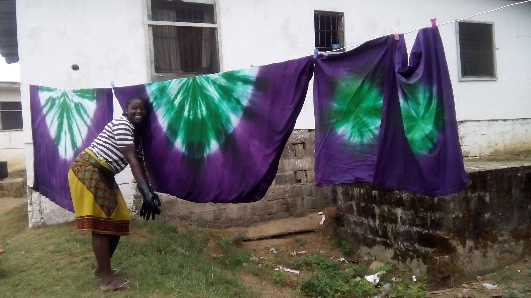 Women doing tie and dye